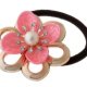ТЕ 208681 Набор резинок "Розовый керам. цветок со стразами" (2 шт.) плотные черные