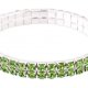 ТЕ 290978 Браслет "Зеленые стразы в 1 ряда на резинке" Металл. Ширина 0,7 см.